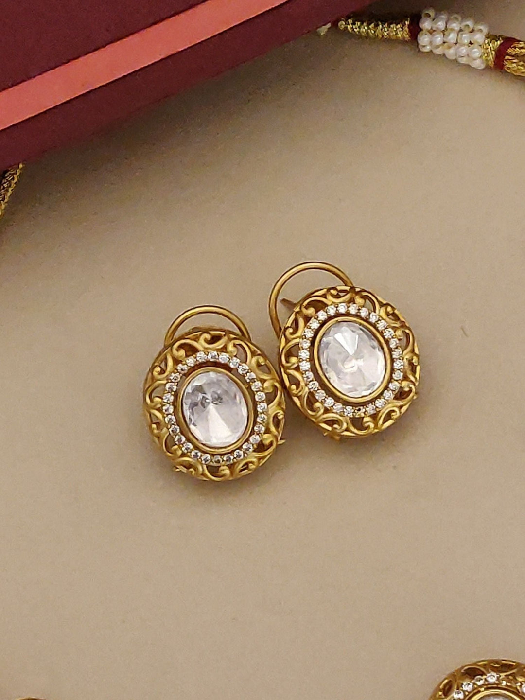 Gold Plated Polki Necklace Set | SHOBITAM