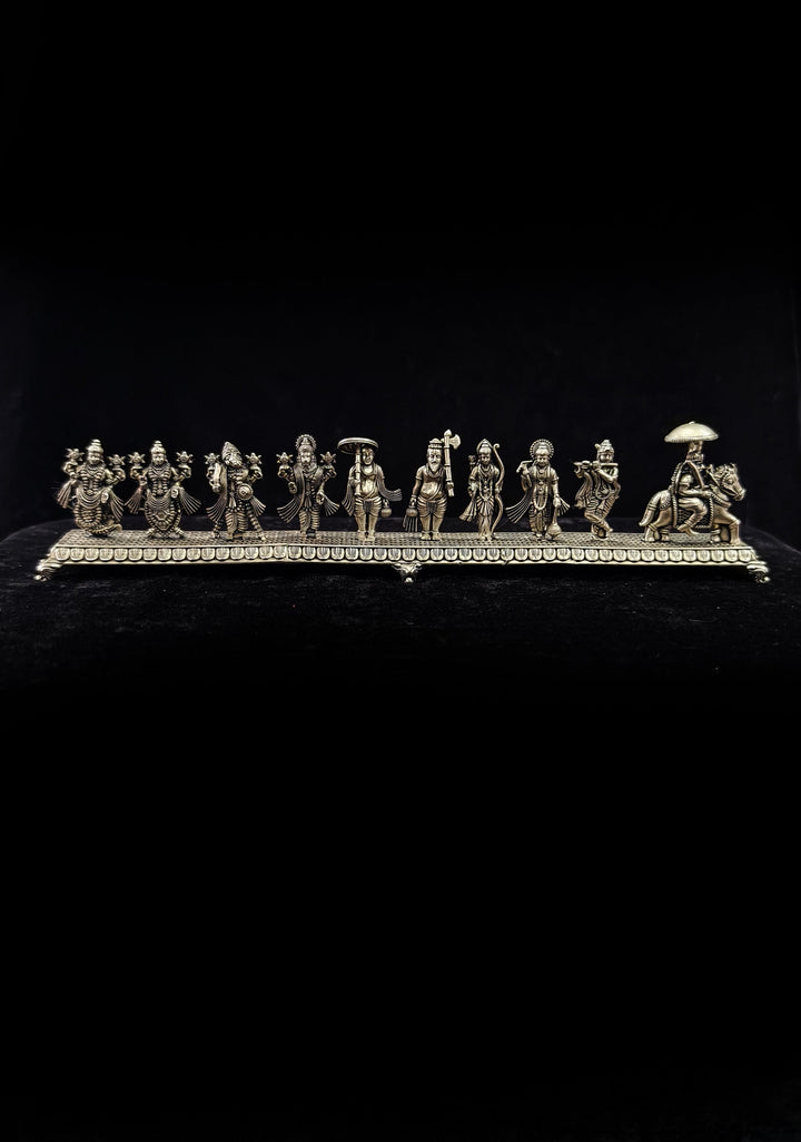 Pure 92.5 Silver 9" long Dashavataram 3D Idol Set