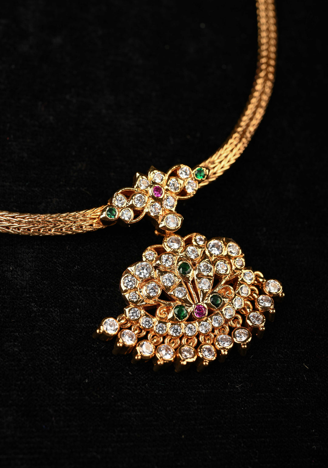92.5 Pure Silver, Gold Plated Parvatha Short Necklace