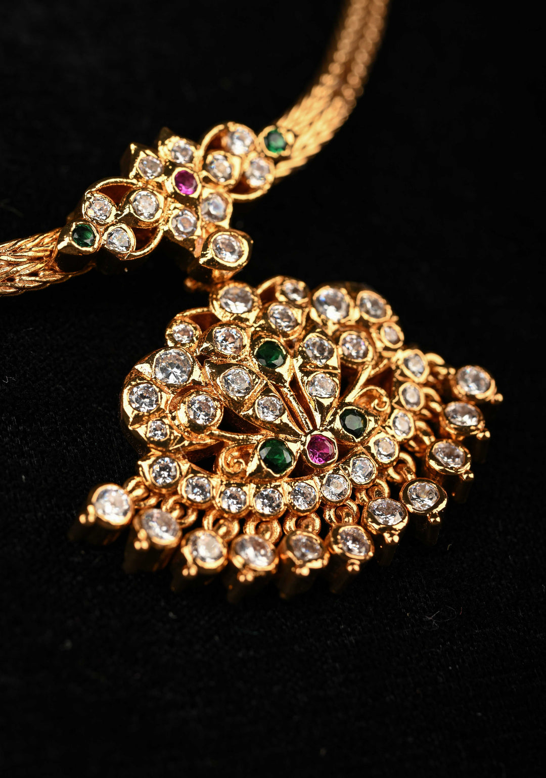 92.5 Pure Silver, Gold Plated Parvatha Short Necklace