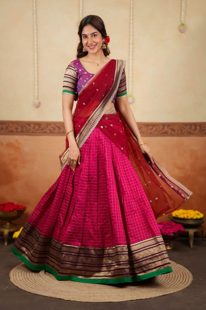 Navya Magenta Halfsaree (Set of 3) | SHOBITAM