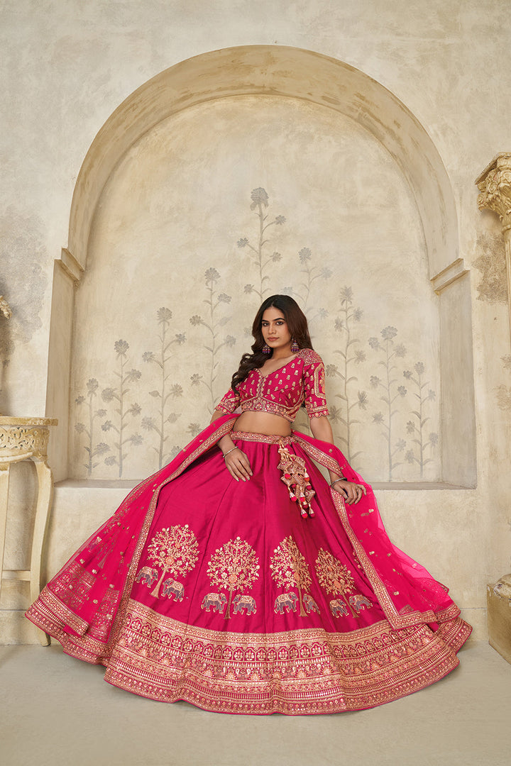 Gulbahar Rani Pink Bridal Lehenga | SHOBITAM