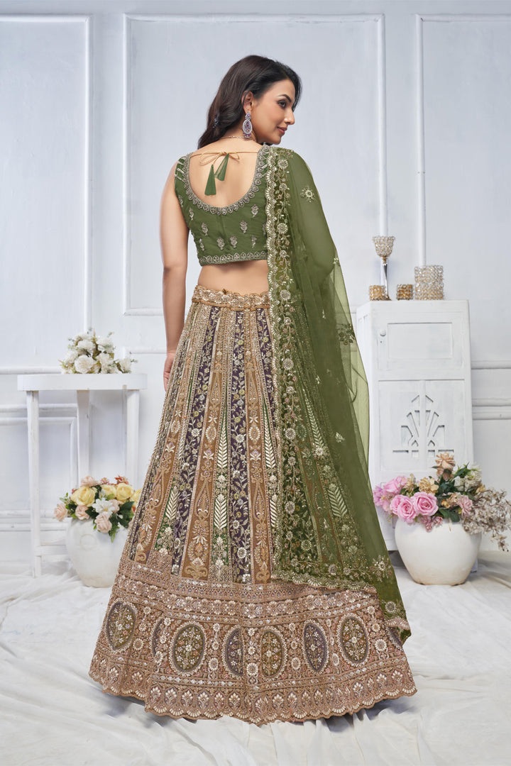 Opulant Olive Lehenga set for special occasion