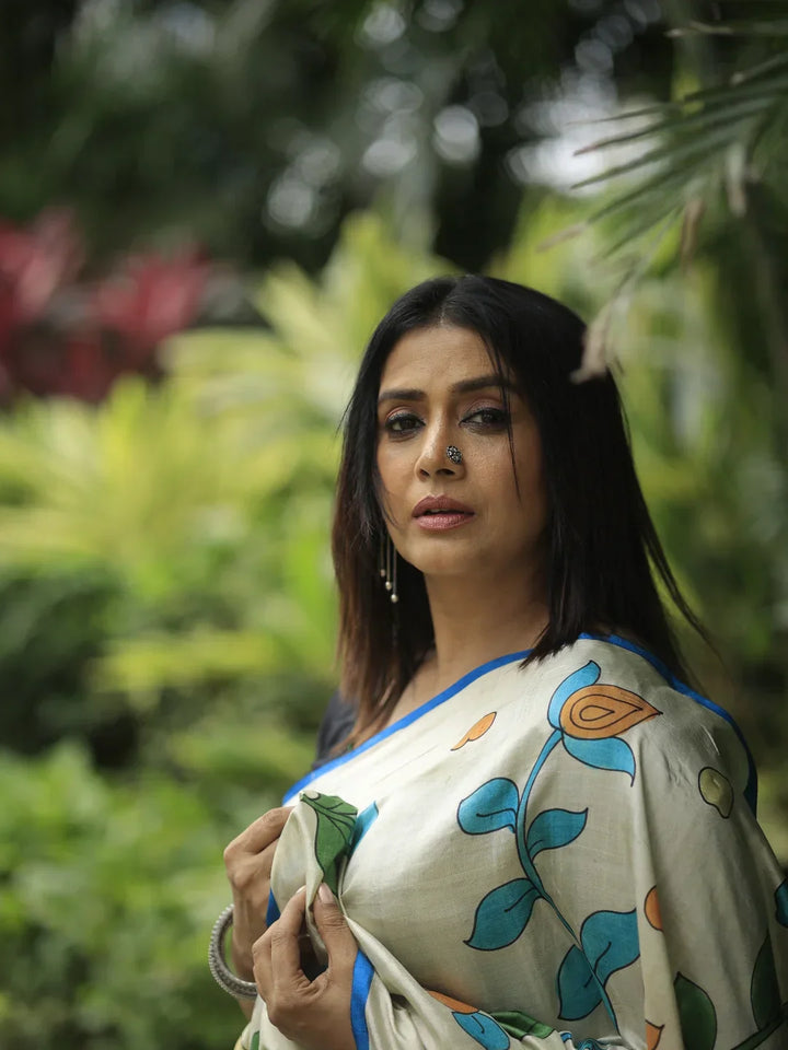 Ushn Kalamkari Saree | SILK MARK CERTIFIED | SHOBITAM