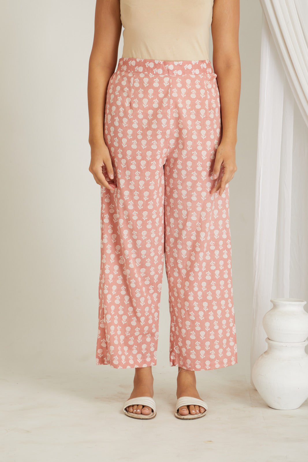 Splash of Peach Cotton Printed Loungewear Co-ord Set