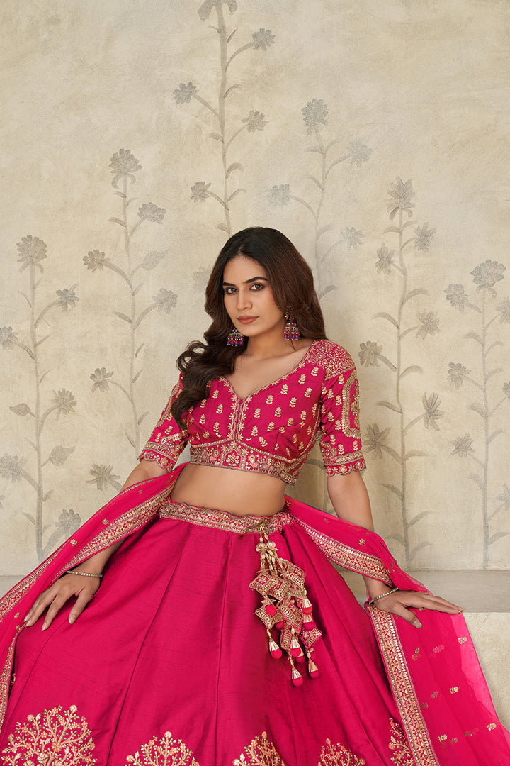 Gulbahar Rani Pink Bridal Lehenga | SHOBITAM