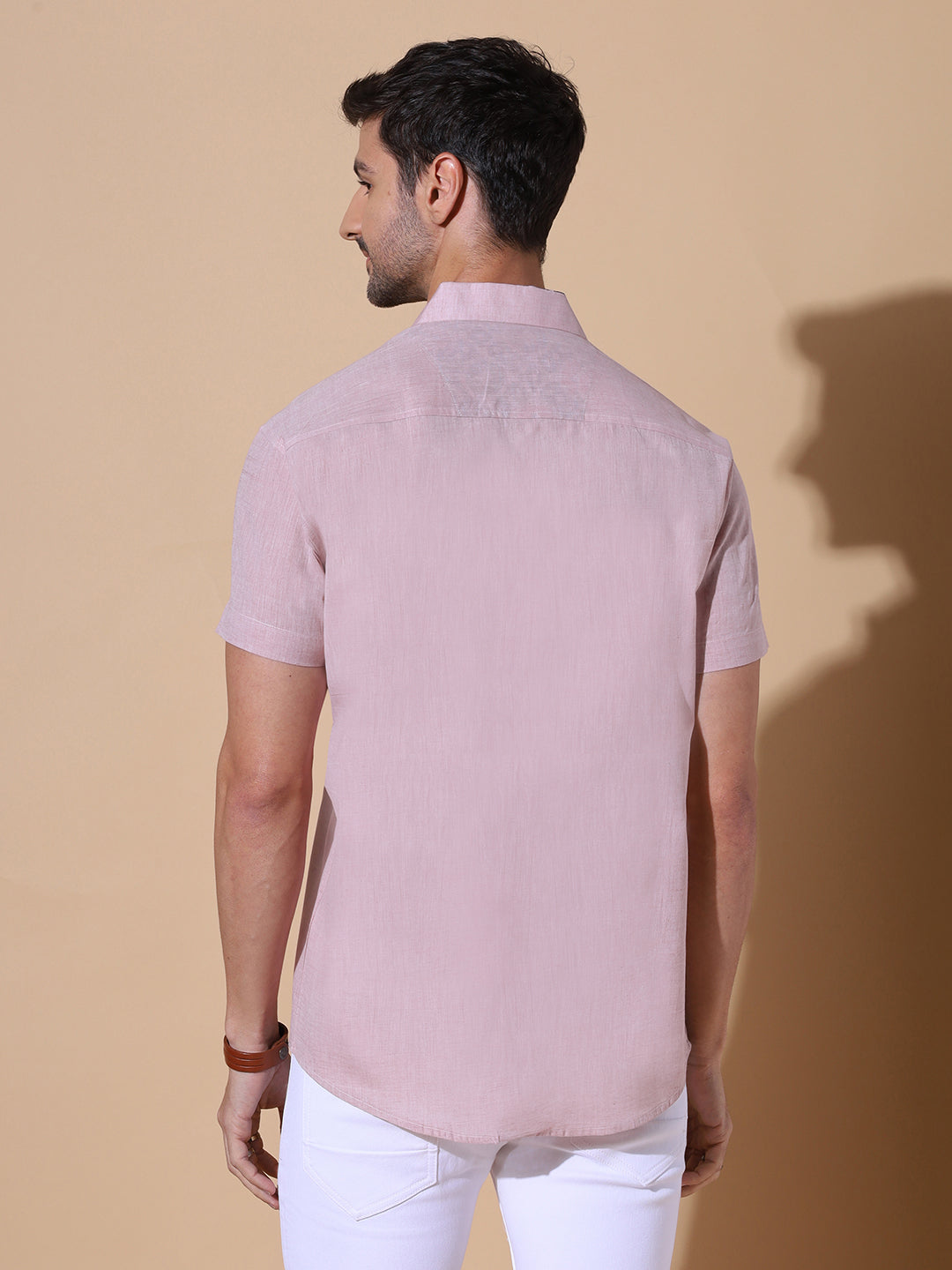 Blush Gulabi Pure Khadi Half Sleeve Cotton Shirt in Pink
