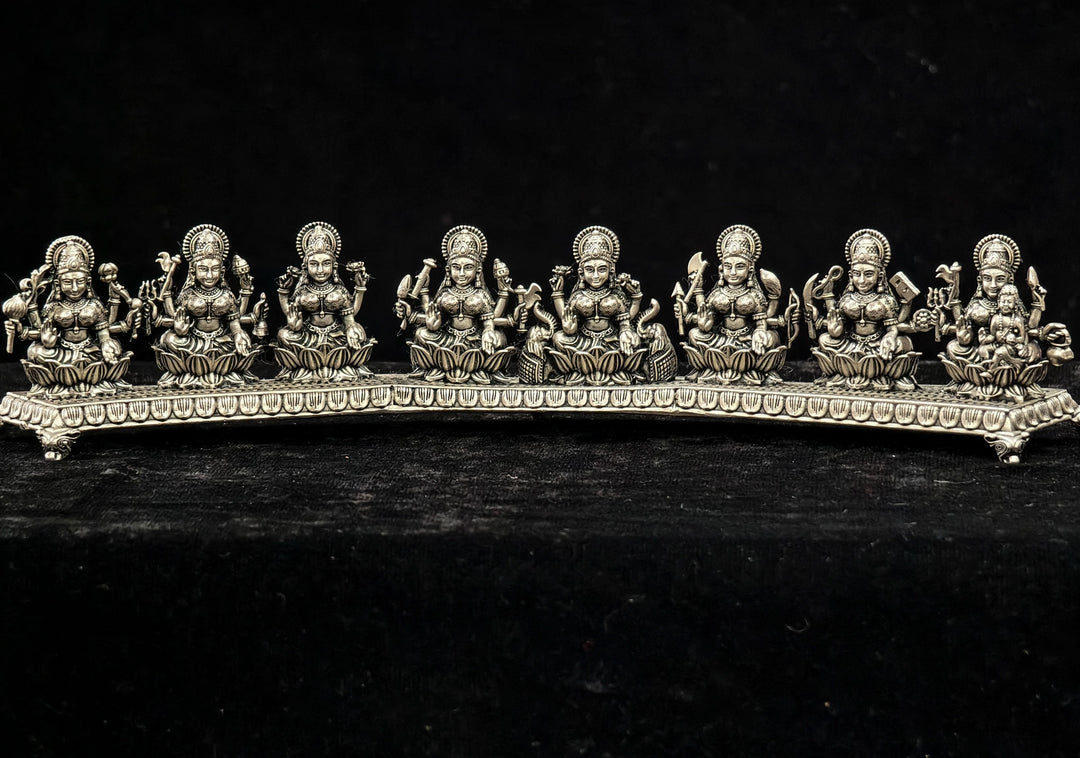 Pure 92.5 Silver Ashtalakshmi 3D Solid Idol