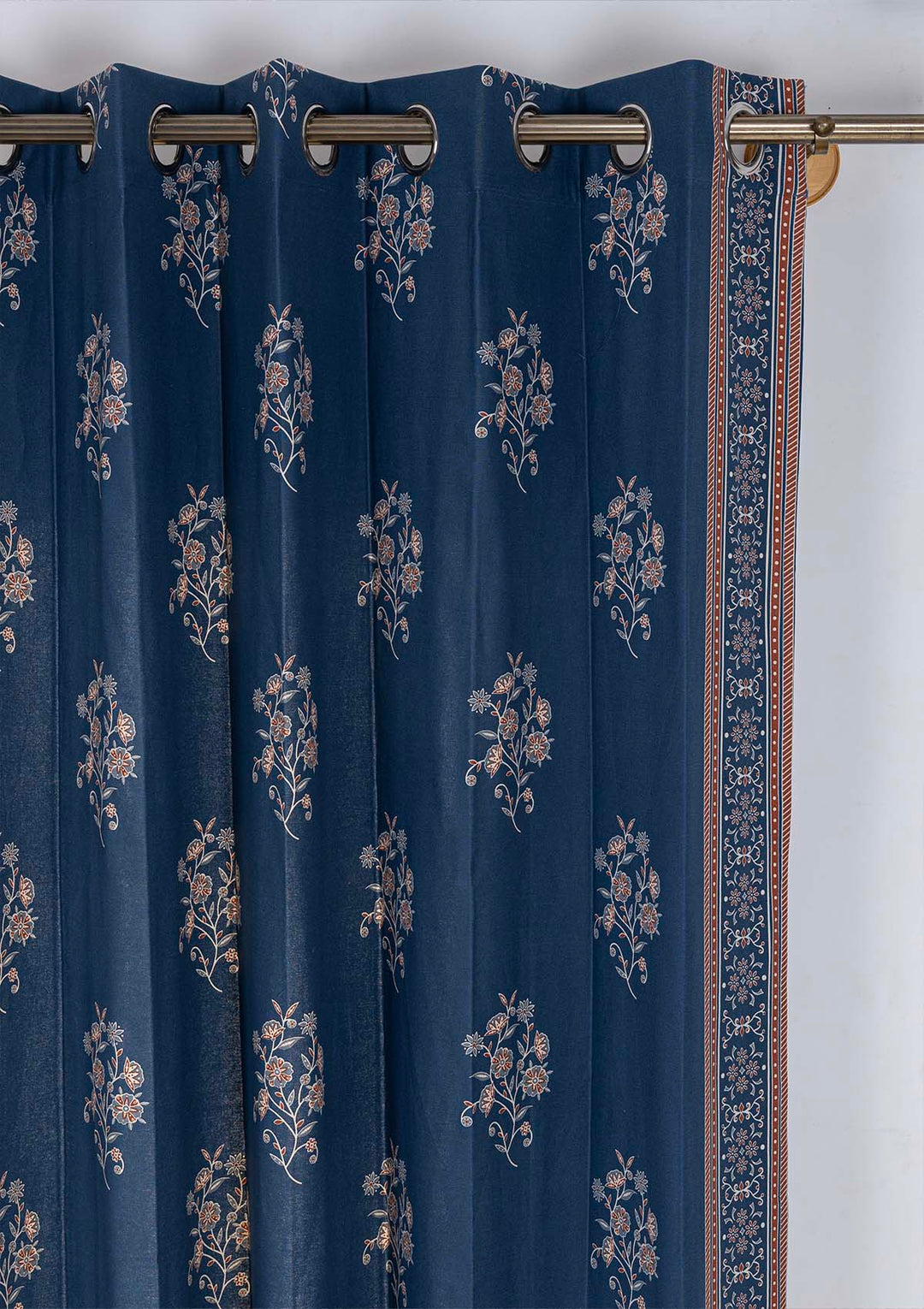 Neela 100% Cotton Printed Curtains for living room & Bedroom - Room Darkening - Multicolor - Single Piece | SHOBITAM