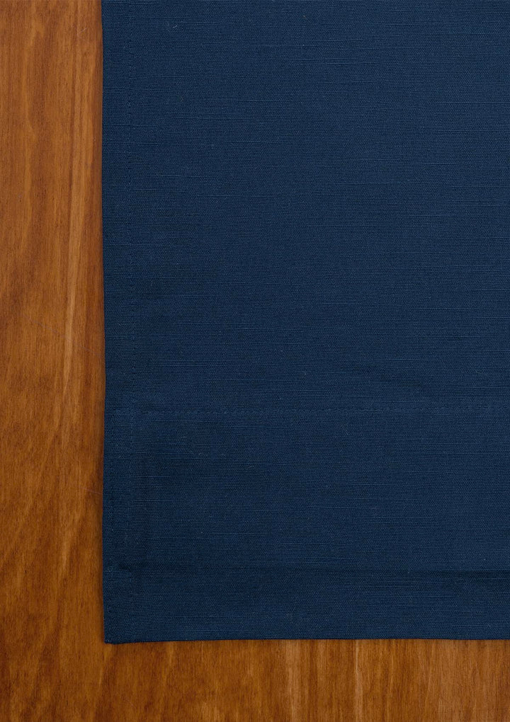 Solid Indigo Blue 100% Cotton Plain Curtain for Living & Bedroom - Room Darkening - Single Piece | SHOBITAM