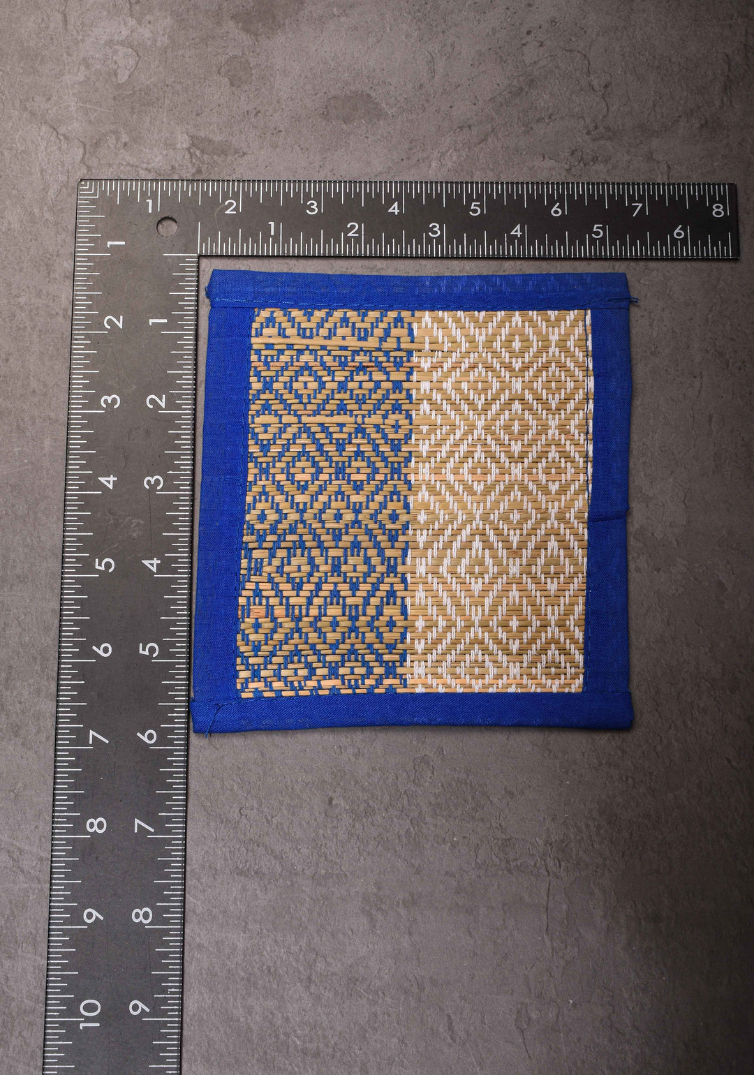 Madurkathi Grass hand-woven square coasters Set of 6