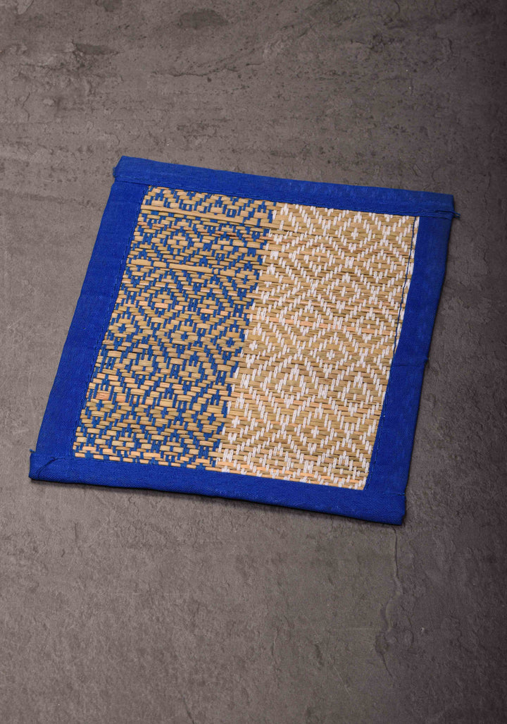 Madurkathi Grass hand-woven square coasters Set of 6
