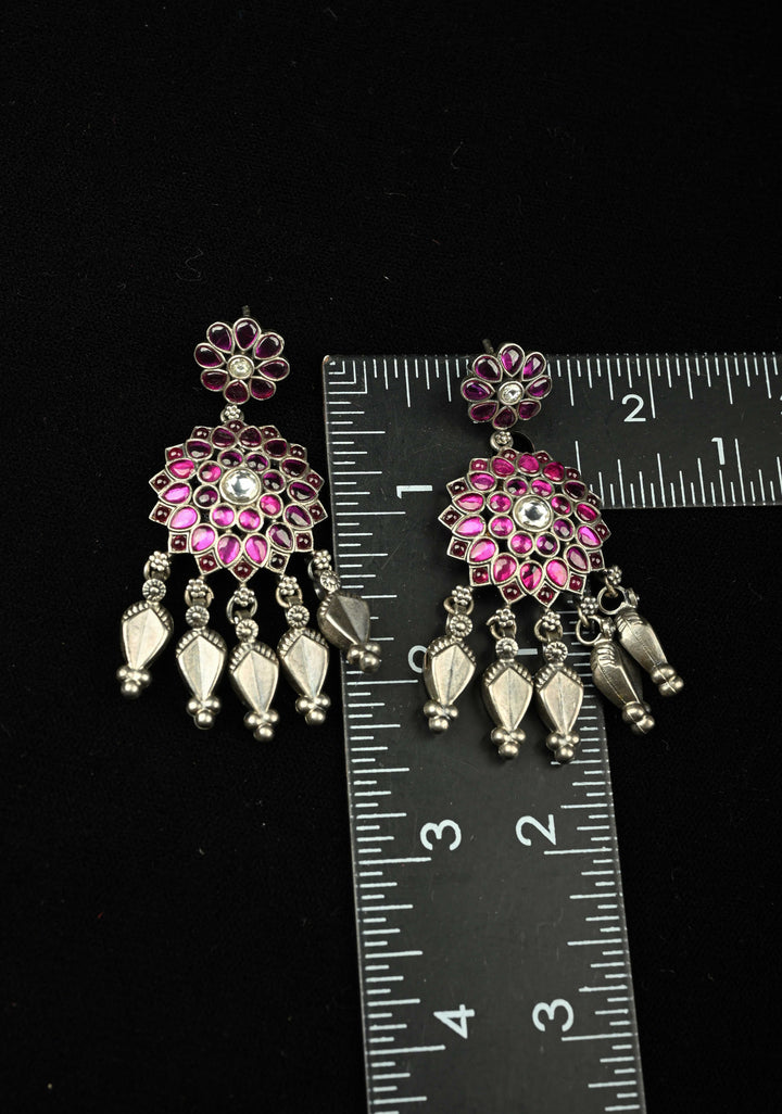 92.5 Pure Silver, Heera Oxidised Earrings