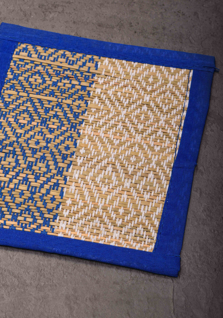 Madurkathi Grass hand-woven square coasters Set of 6