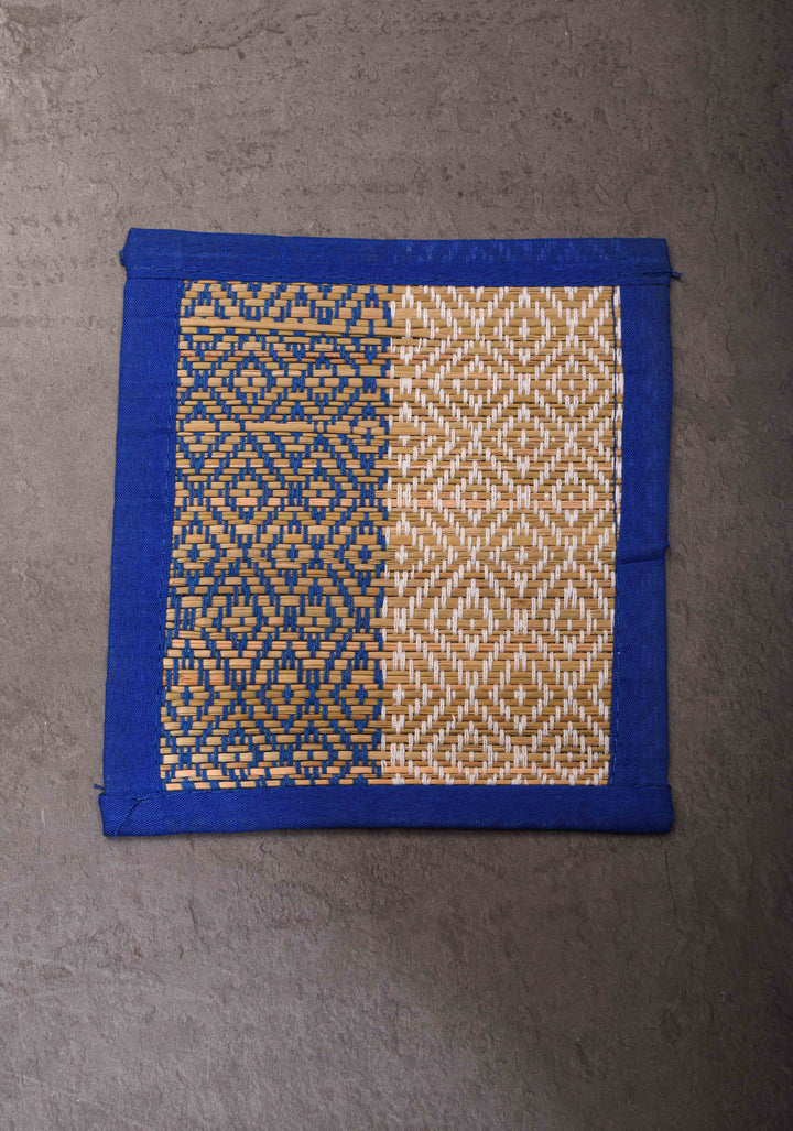 Madurkathi Grass hand-woven square coasters Set of 6