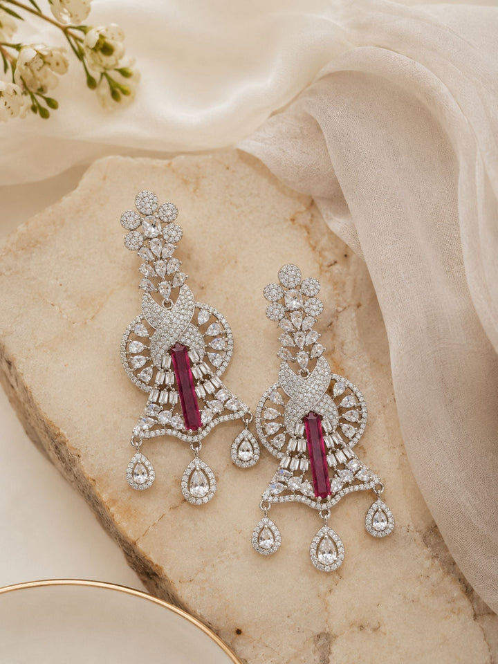 Emerald CZ Statement Earrings | SHOBITAM