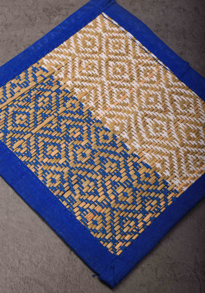 Madurkathi Grass hand-woven square coasters Set of 6