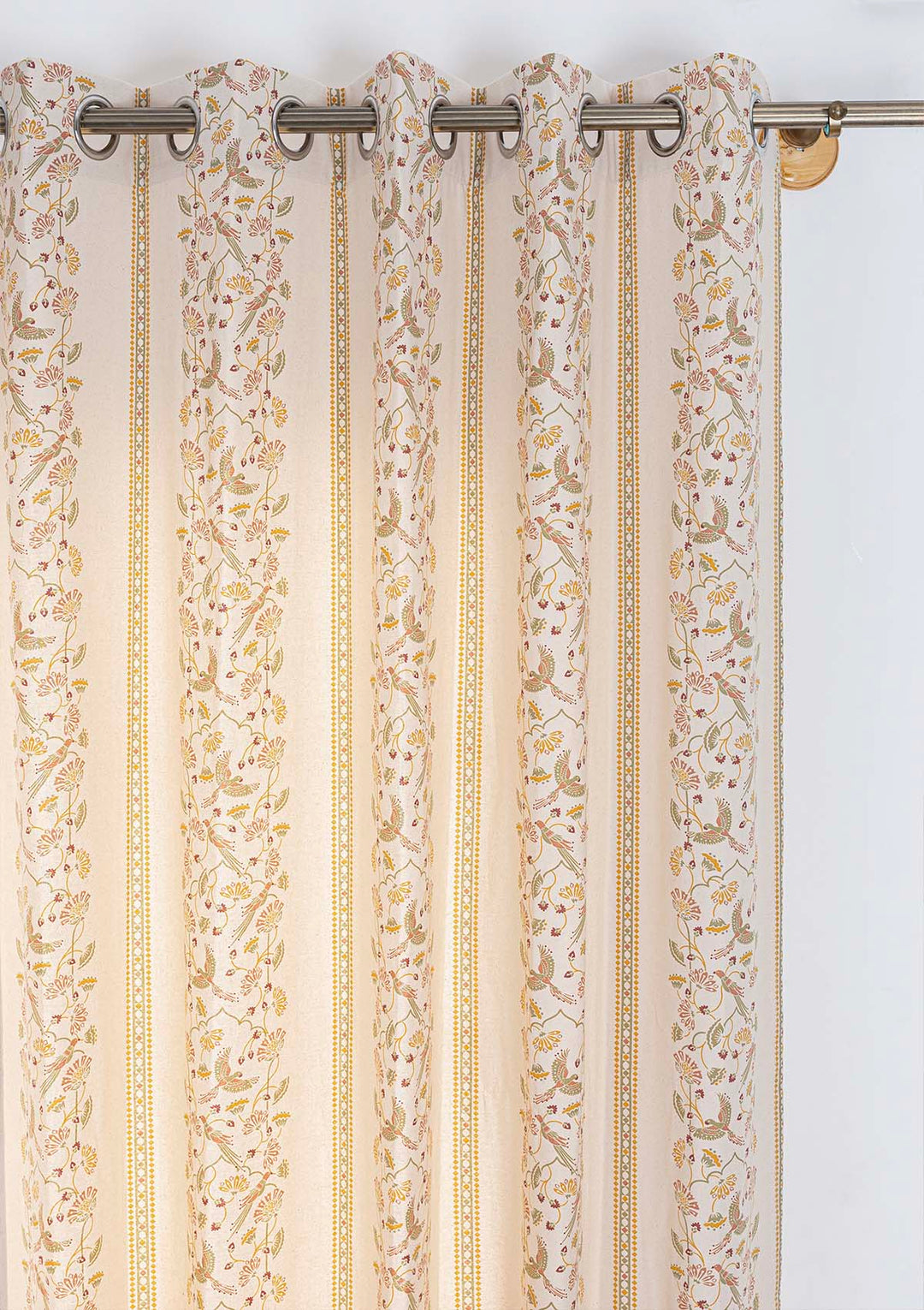 Meenakshi 100% Cotton Printed Curtain for living room & bedroom - Light Reduction - Multicolor - Single Piece | SHOBITAM