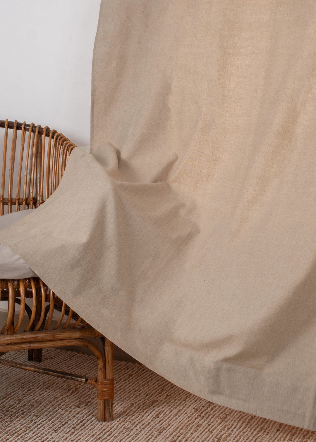 Pink Sand Solid Linen Cotton Curtain for Living room and bedroom - Room darkening - Single Piece | SHOBITAM