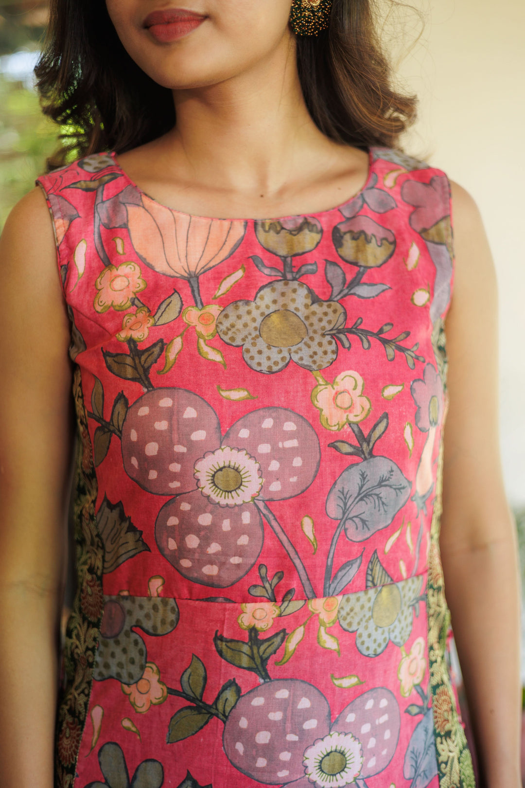 Pretty Peach and Green Kurti and Skirt Set | Shobitam Custom Gowns | Made To Order