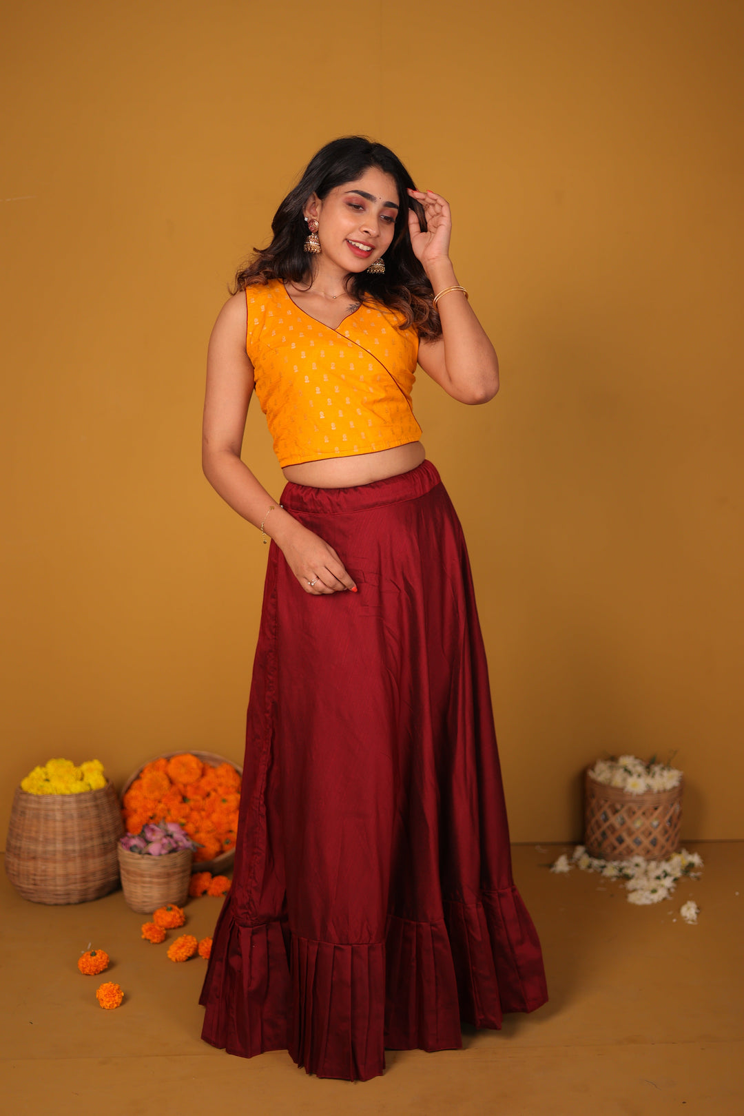 Vandana Mustard & Maroon  | SHOBITAM