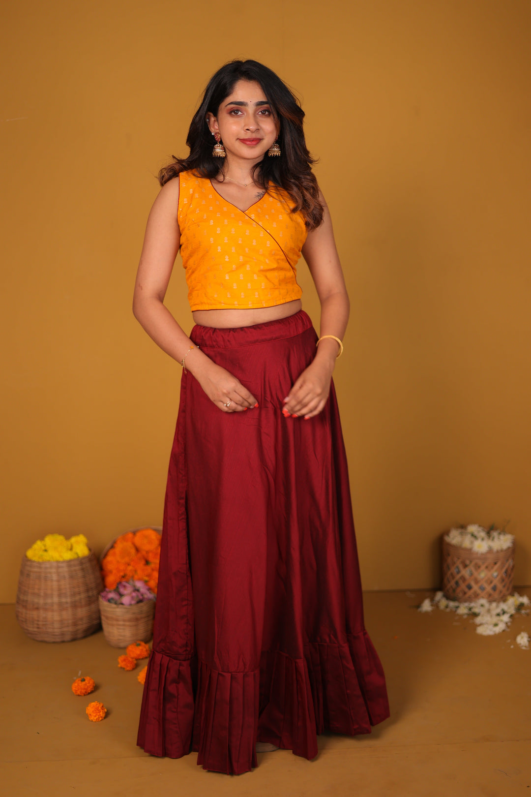 Vandana Mustard & Maroon  | SHOBITAM