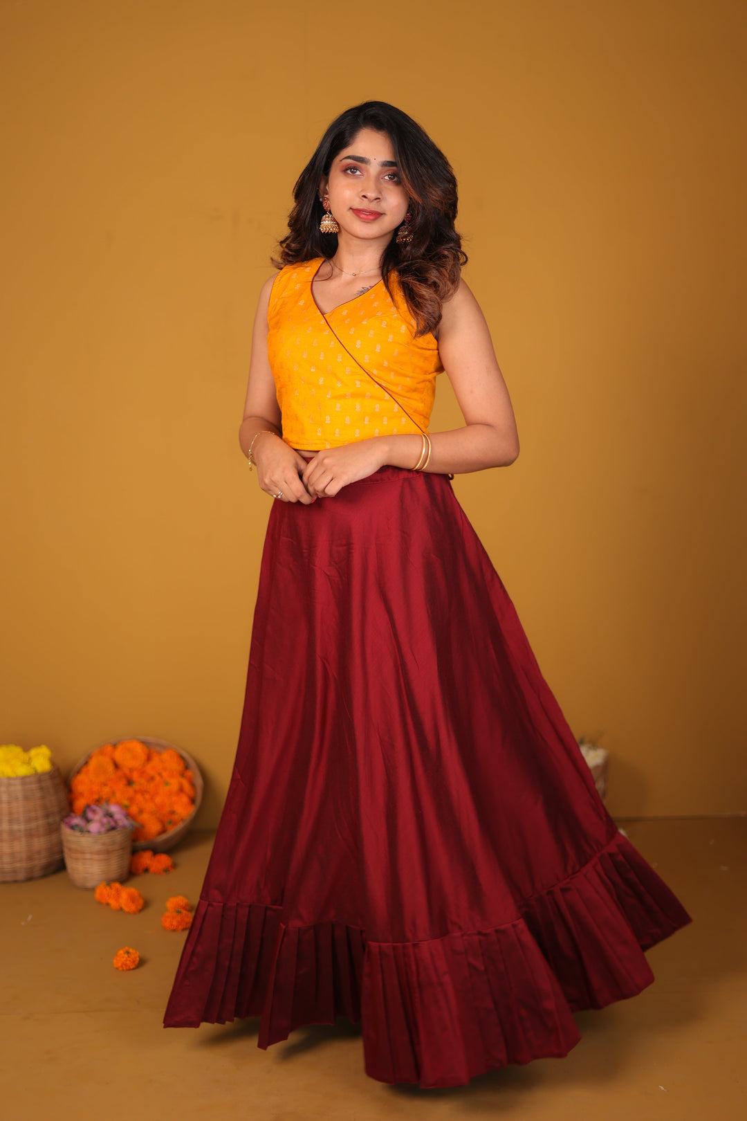 Vandana Mustard & Maroon  | SHOBITAM