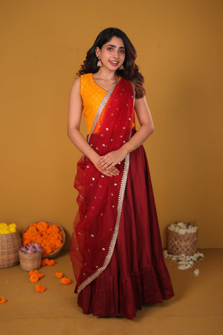 Vandana Mustard & Maroon  | SHOBITAM