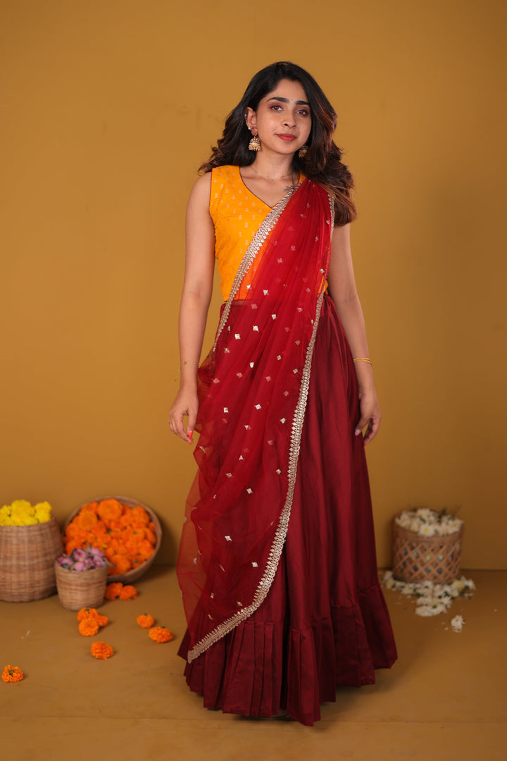 Vandana Mustard & Maroon  | SHOBITAM