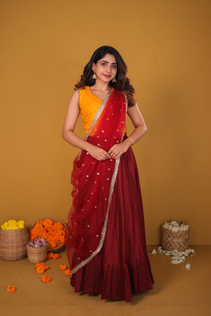 Vandana Mustard & Maroon  | SHOBITAM