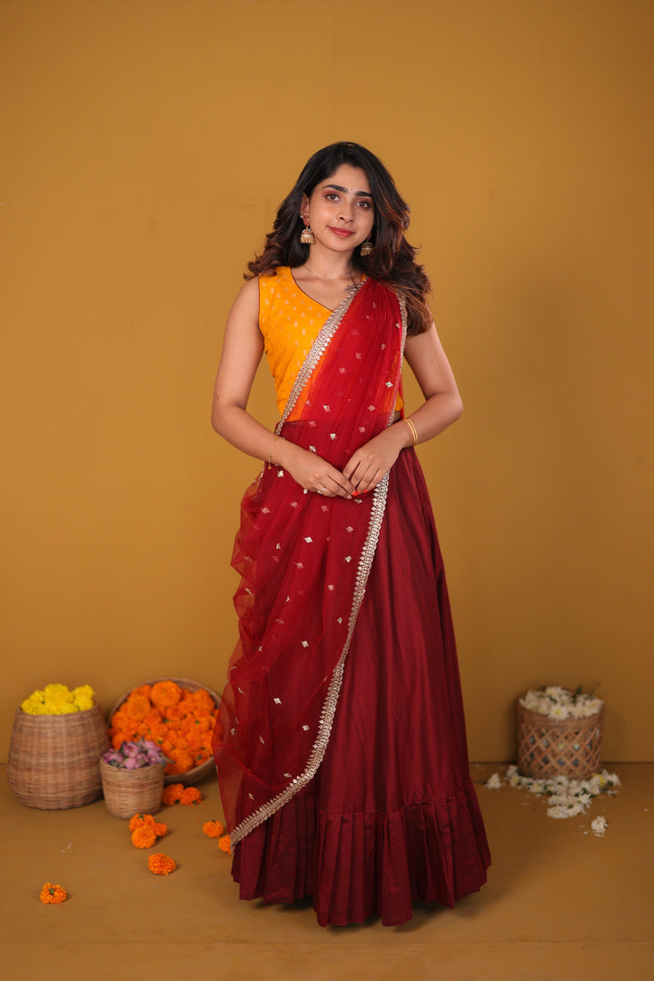 Vandana Mustard & Maroon  | SHOBITAM