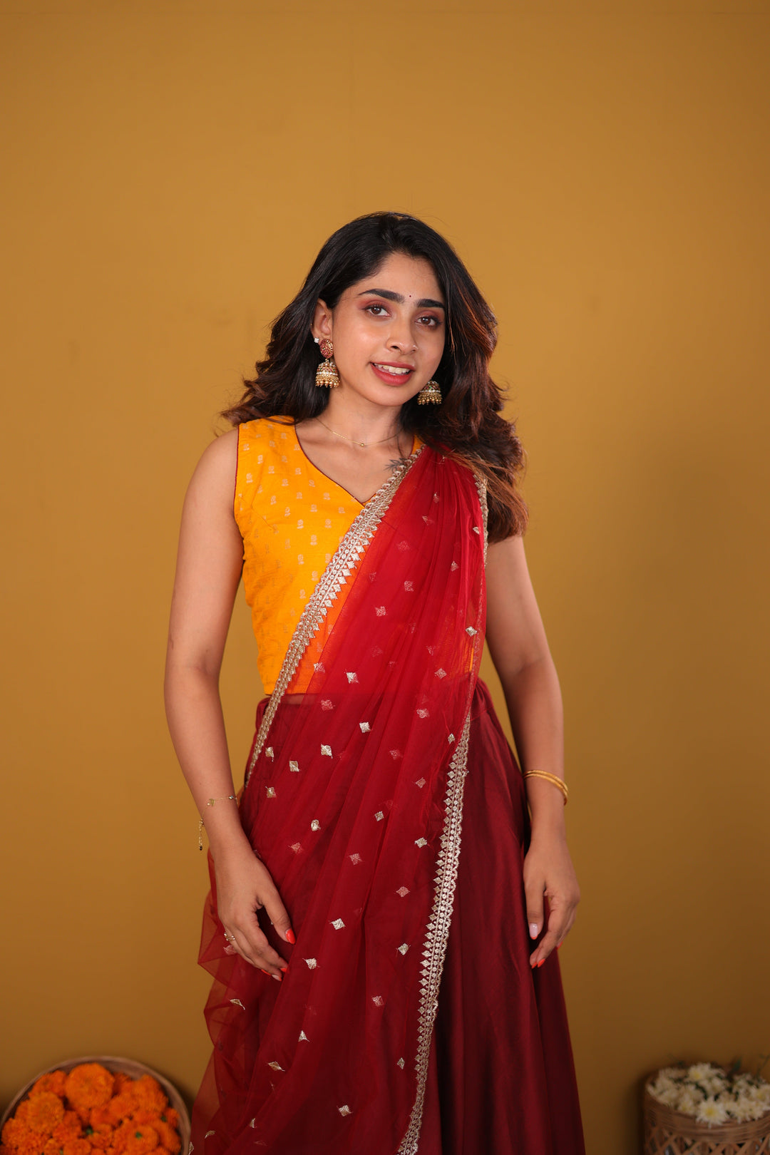 Vandana Mustard & Maroon  | SHOBITAM