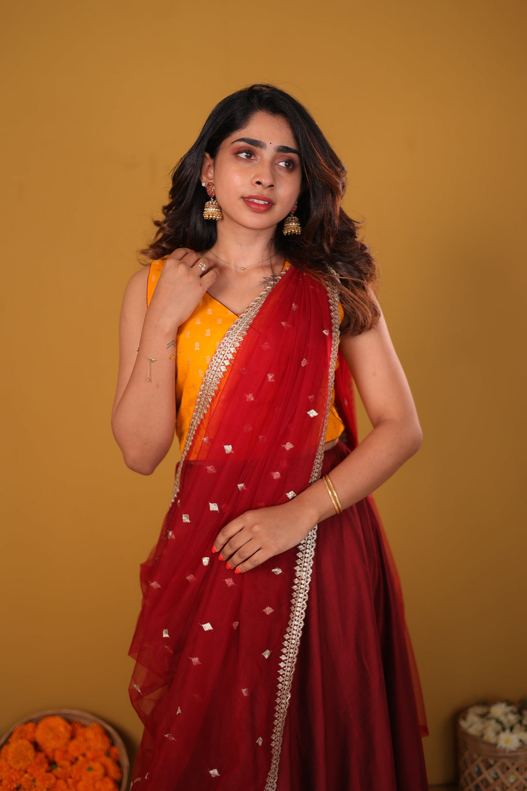 Vandana Mustard & Maroon  | SHOBITAM