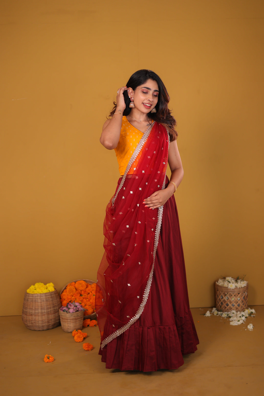 Vandana Mustard & Maroon  | SHOBITAM
