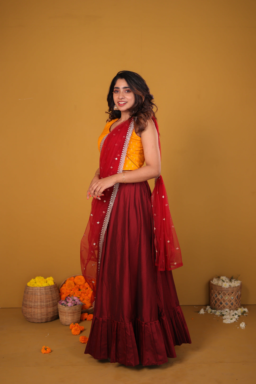 Vandana Mustard & Maroon  | SHOBITAM