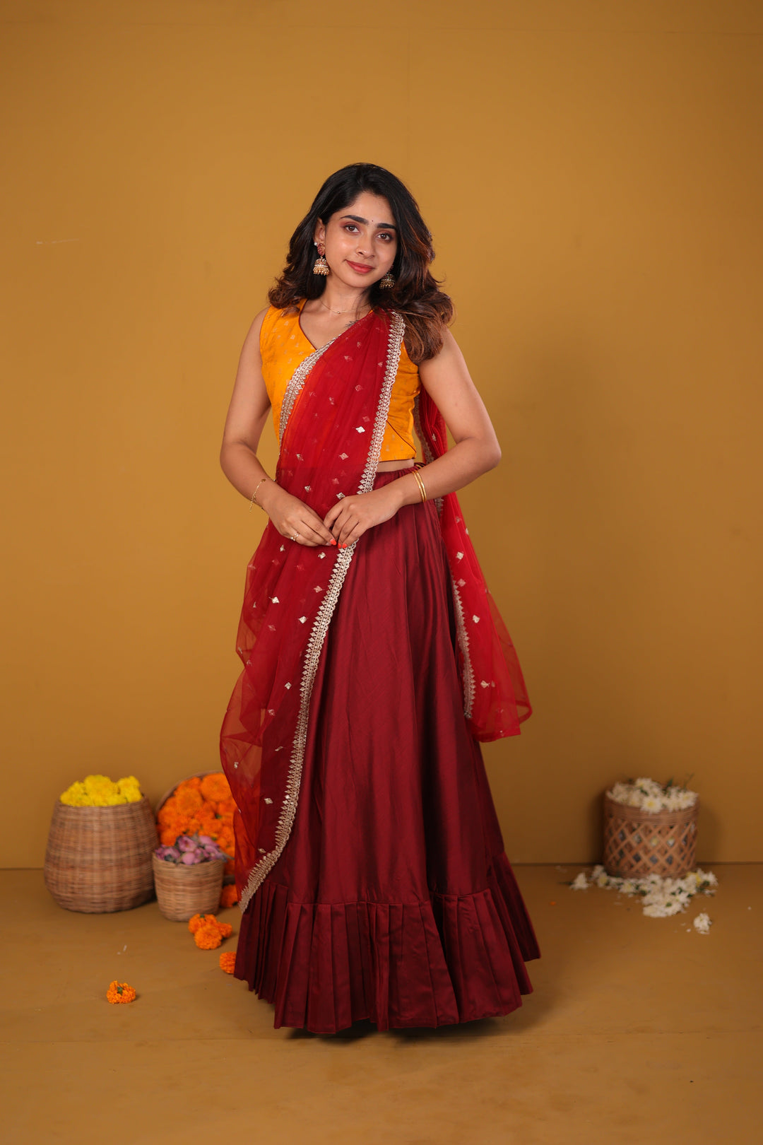 Vandana Mustard & Maroon  | SHOBITAM