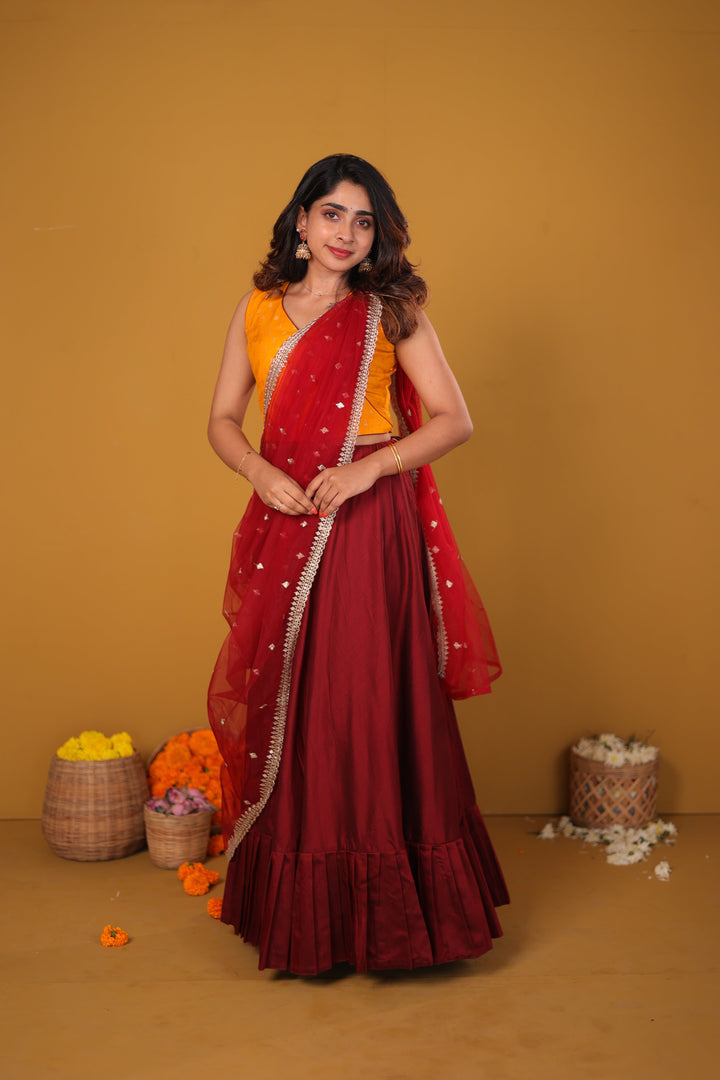 Vandana Mustard & Maroon  | SHOBITAM