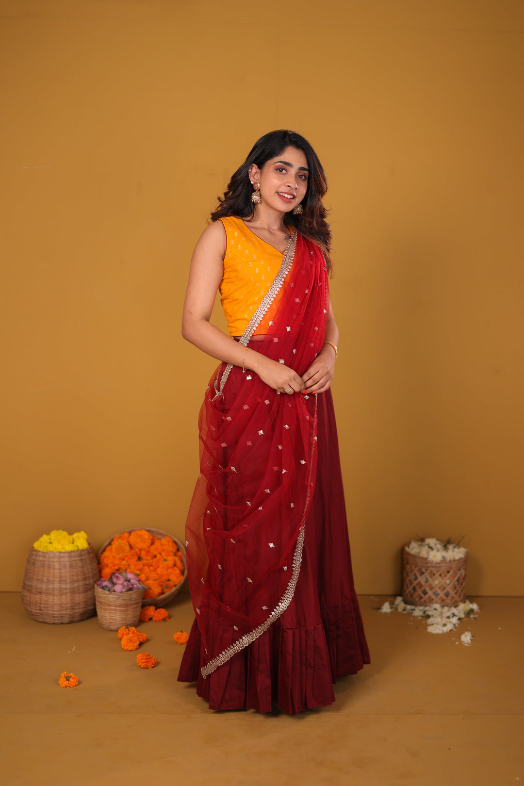 Vandana Mustard & Maroon  | SHOBITAM