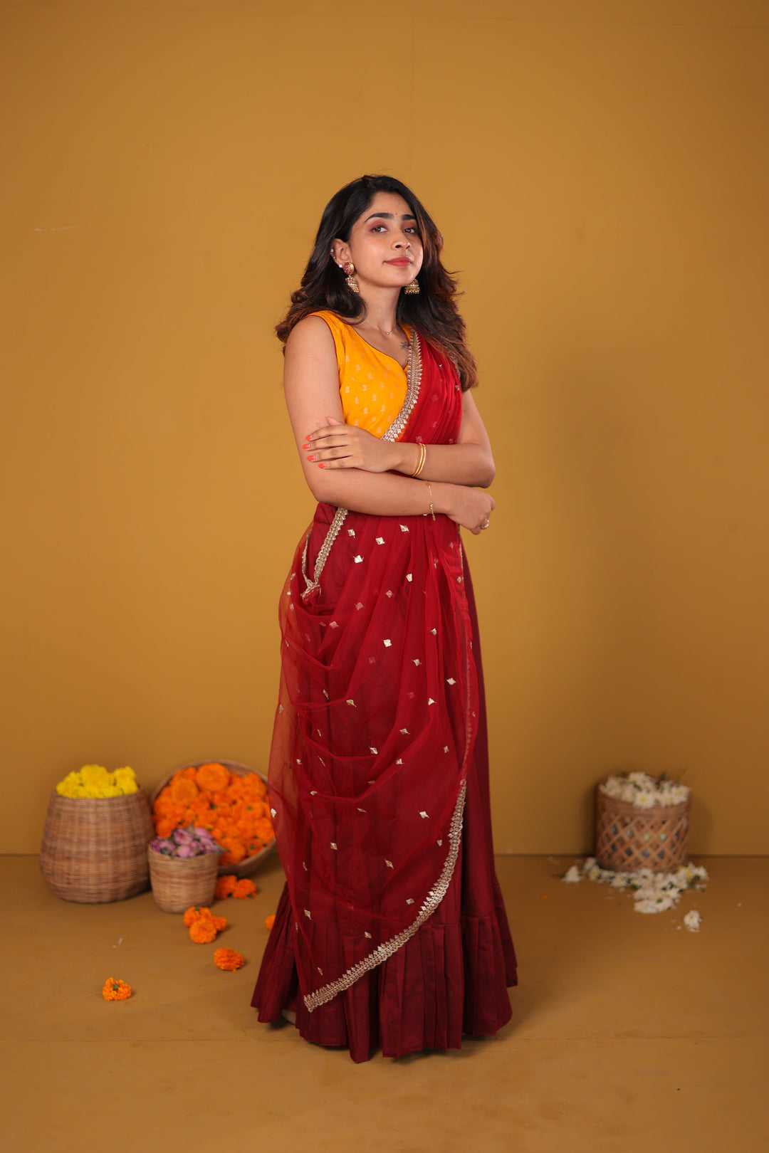 Vandana Mustard & Maroon  | SHOBITAM