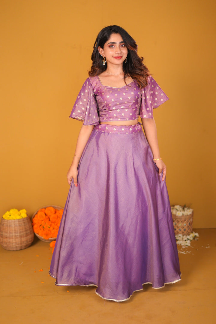 Pastel Lilac Crop top & Skirt | Made To Order