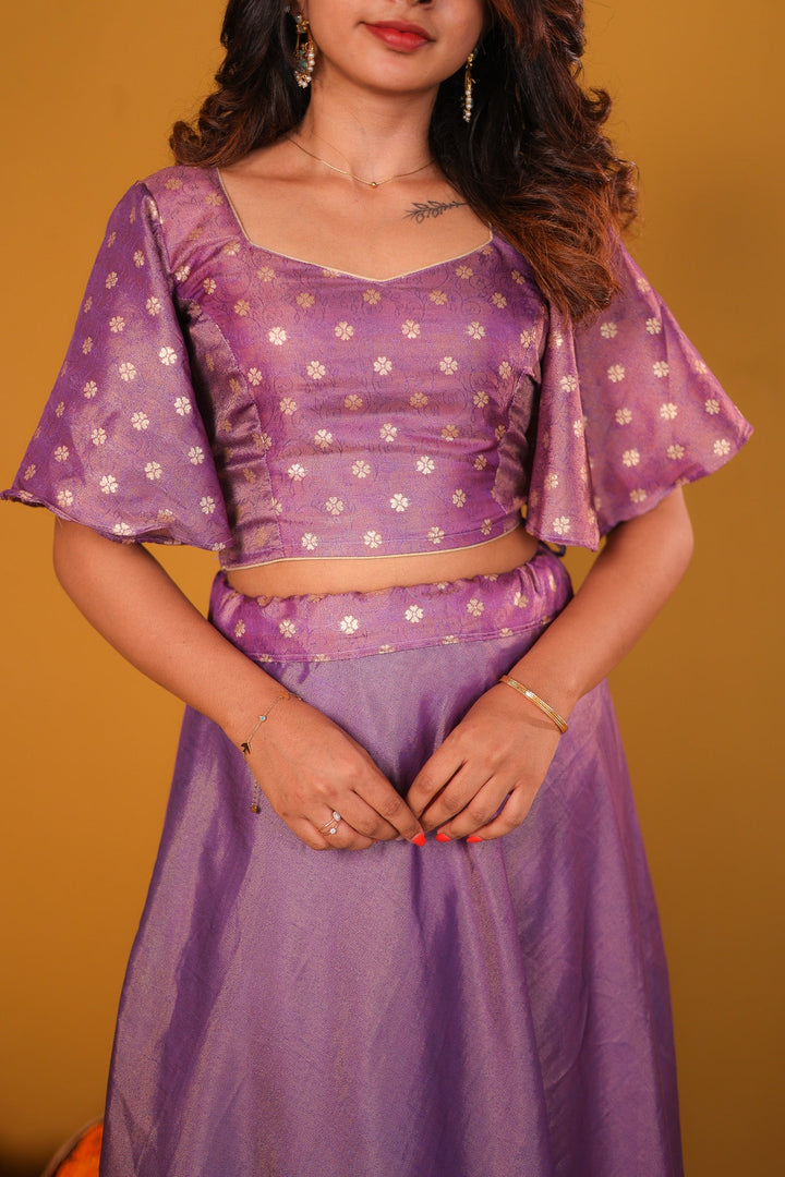 Pastel Lilac Crop top & Skirt | Made To Order