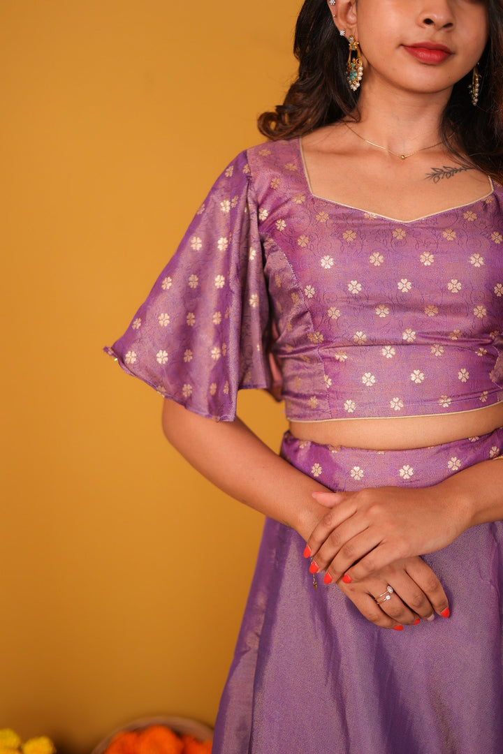 Pastel Lilac Crop top & Skirt | Made To Order