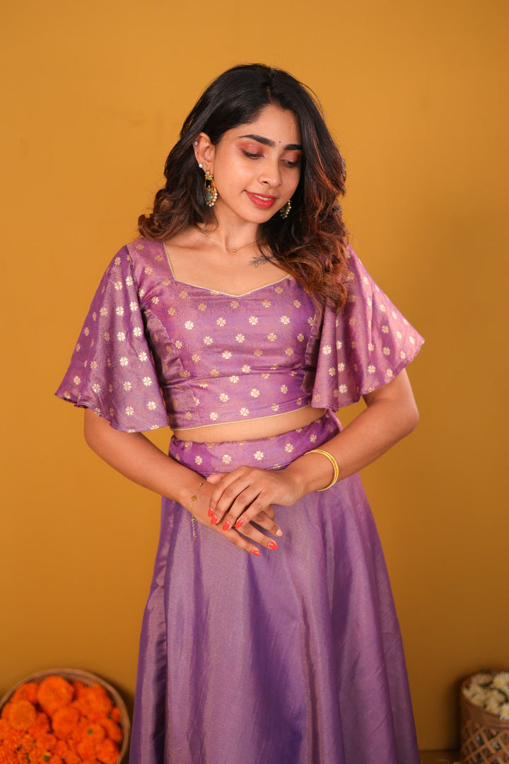 Pastel Lilac Crop top & Skirt | Made To Order