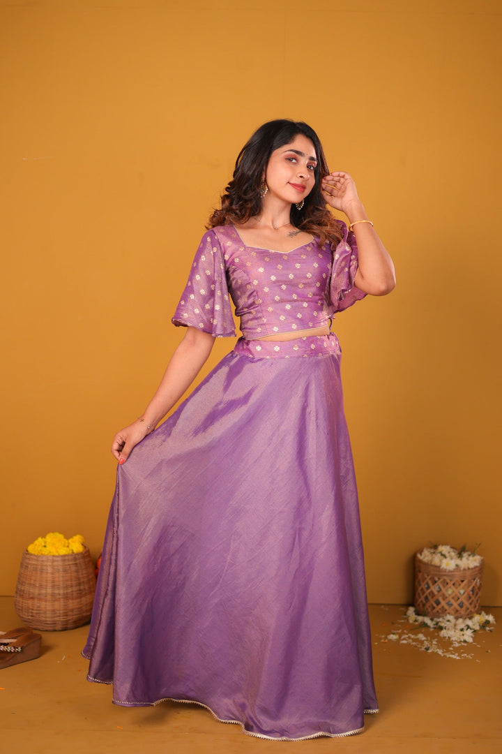 Pastel Lilac Crop top & Skirt | Made To Order