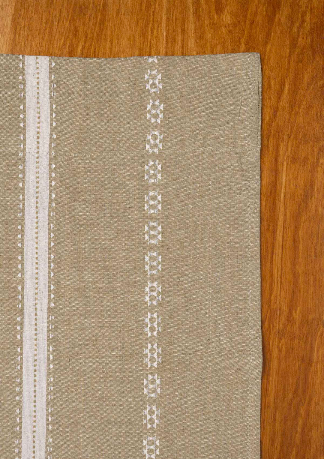 Bhumi linen cotton blend ethnic textured curtain for living room - Light reduction - Green - Single piece | SHOBITAM