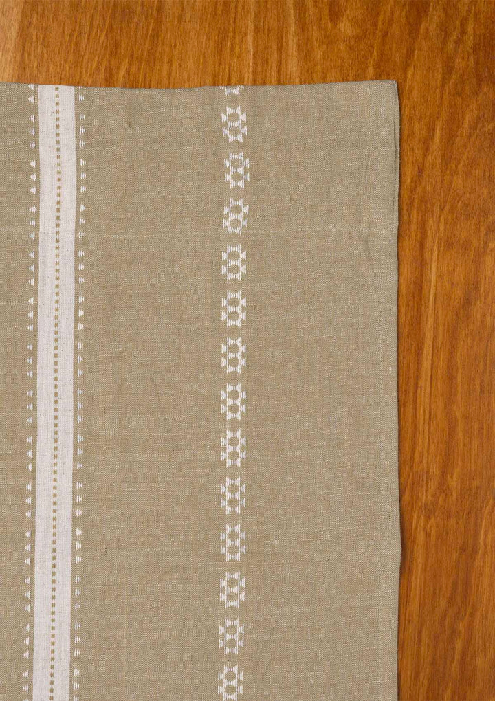 Bhumi linen cotton blend ethnic textured curtain for living room - Light reduction - Green - Single piece | SHOBITAM