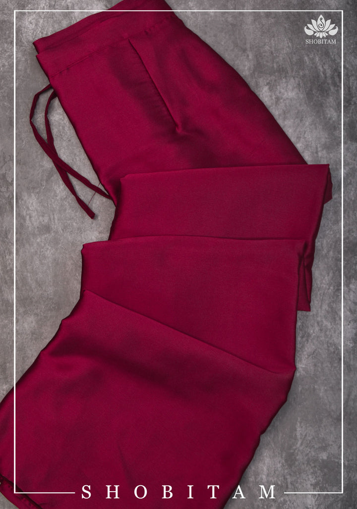 Premium Quality La'Burgandy Satin Petticoat for saree, medium size