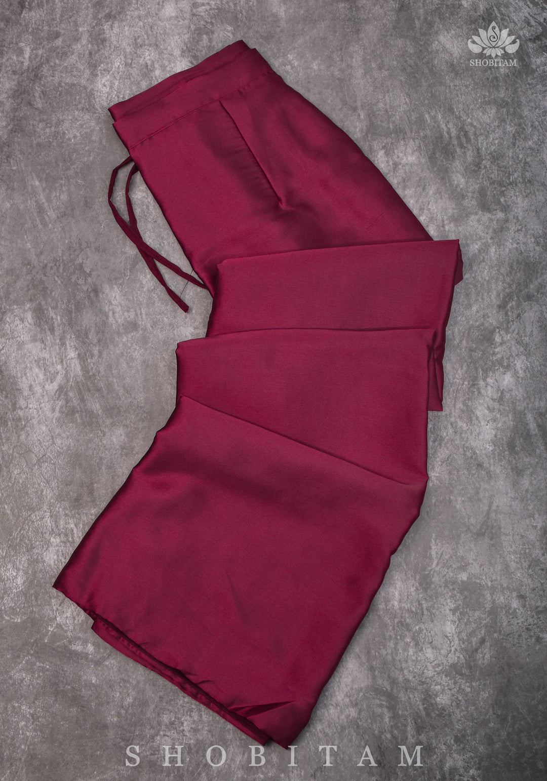 Premium Quality La'Burgandy Satin Petticoat for saree, medium size