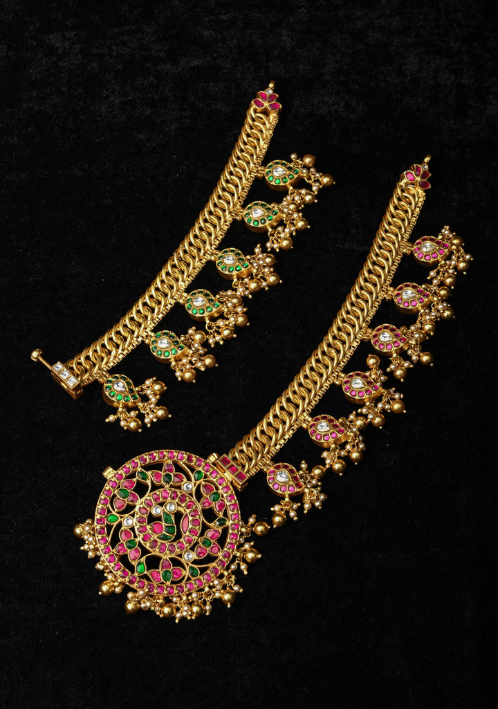 92.5  Silver Reversible 3 in 1 Temple Jewelry Necklace With Mango Charms