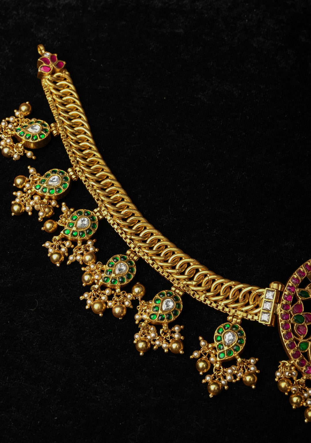 92.5  Silver Reversible 3 in 1 Temple Jewelry Necklace With Mango Charms